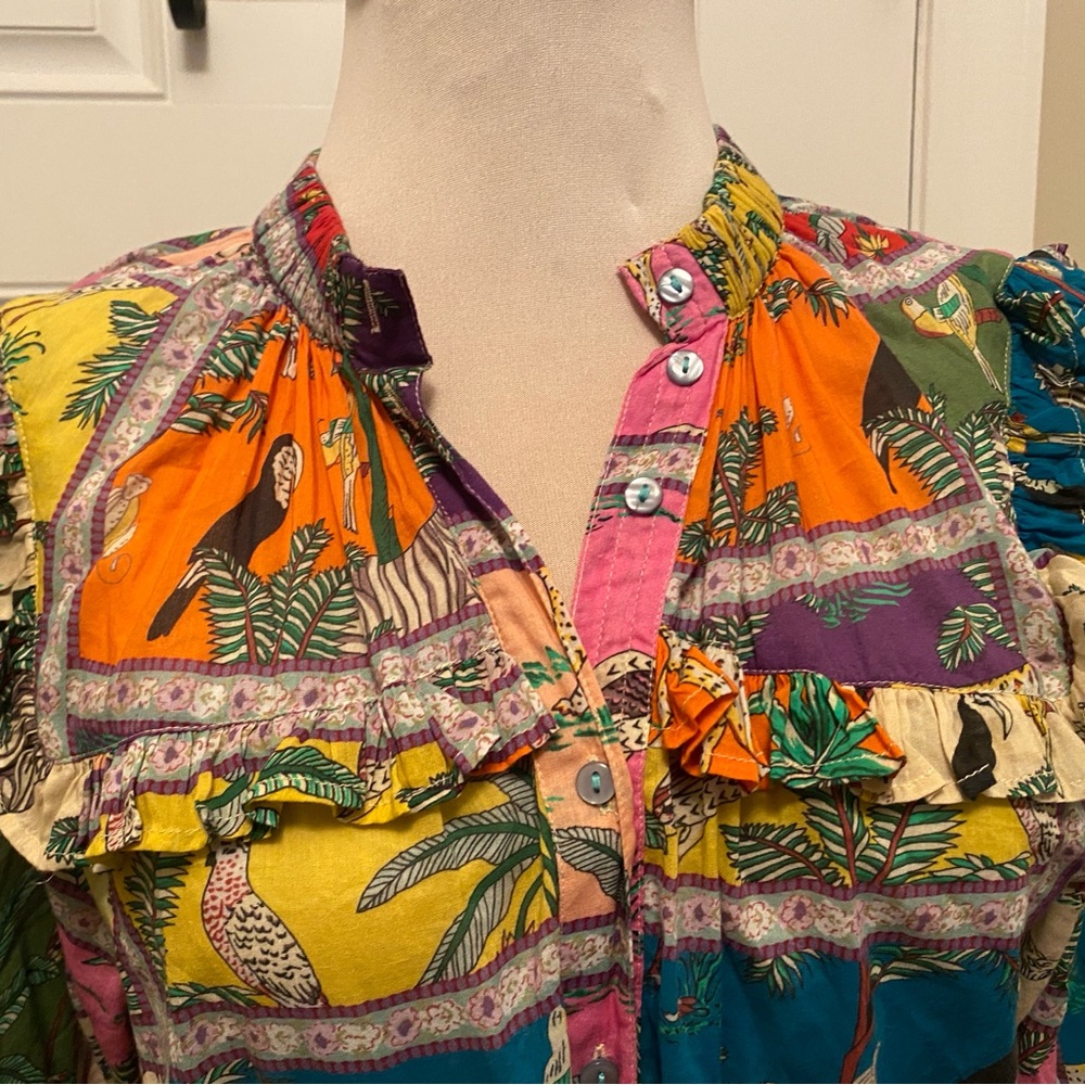 Bohemian Animal Print Midi Dress in Multicolor - Picture 3 of 15